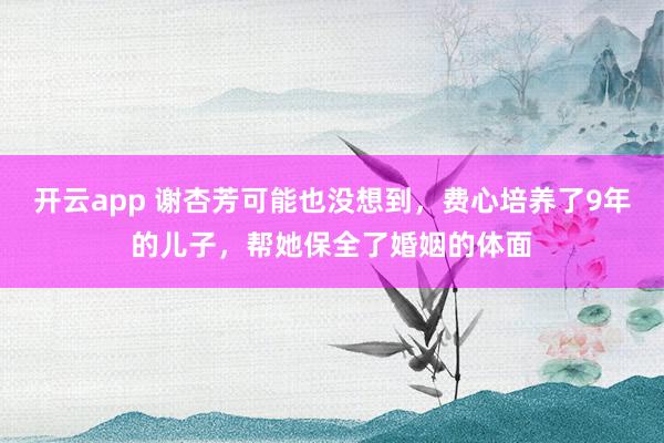 开云app 谢杏芳可能也没想到,费心培养了9年的儿子,帮她保全了婚姻的体面