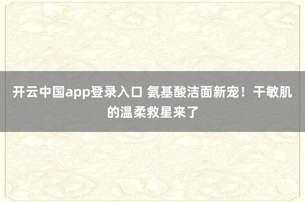 开云中国app登录入口 氨基酸洁面新宠!干敏肌的温柔救星来了