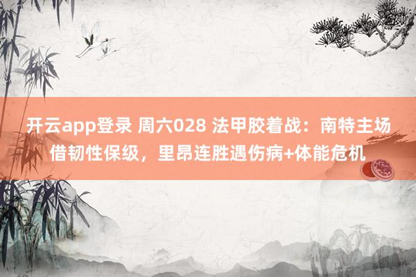 开云app登录 周六028 法甲胶着战：南特主场借韧性保级，里昂连胜遇伤病+体能危机