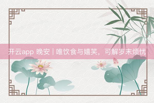 开云app 晚安 | 唯饮食与嬉笑,可解岁末烦忧
